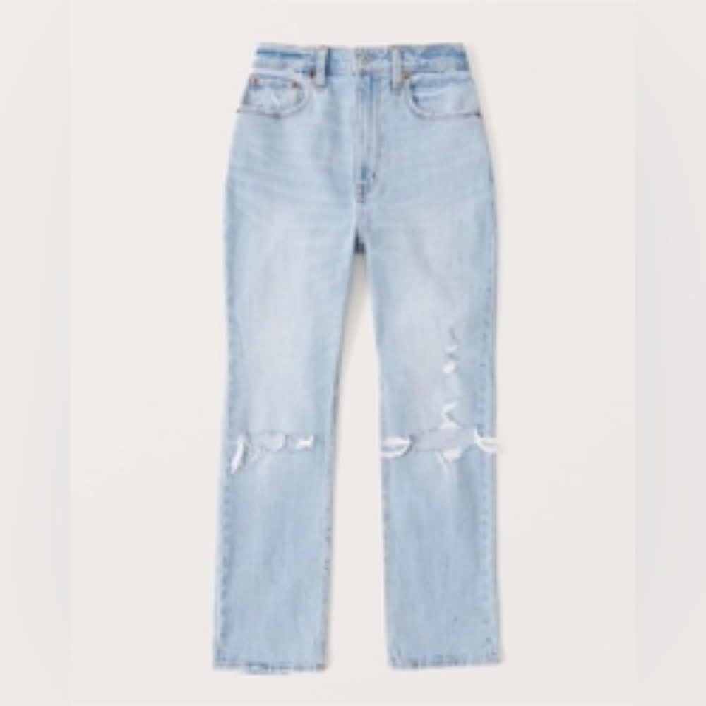 Abercrombie Ankle Straight Ultra High Rise Curve Love Jean